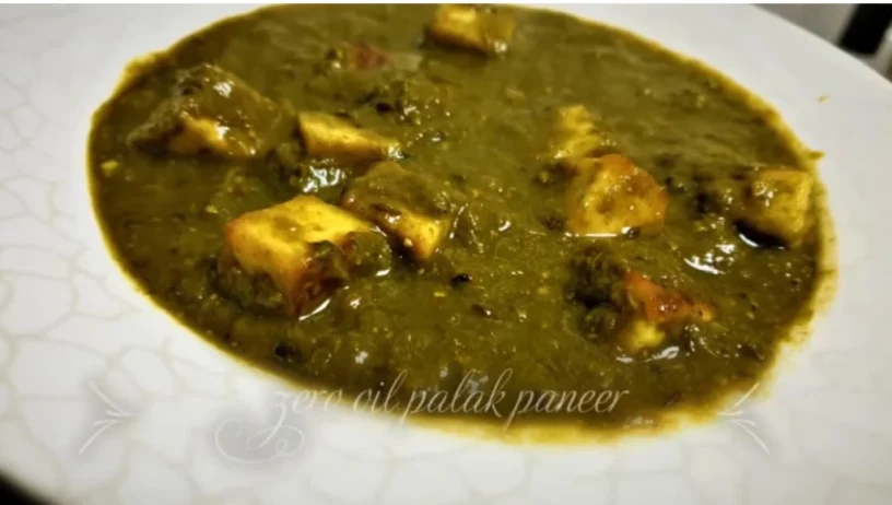 Bina Tel Palak Paneer Recipe